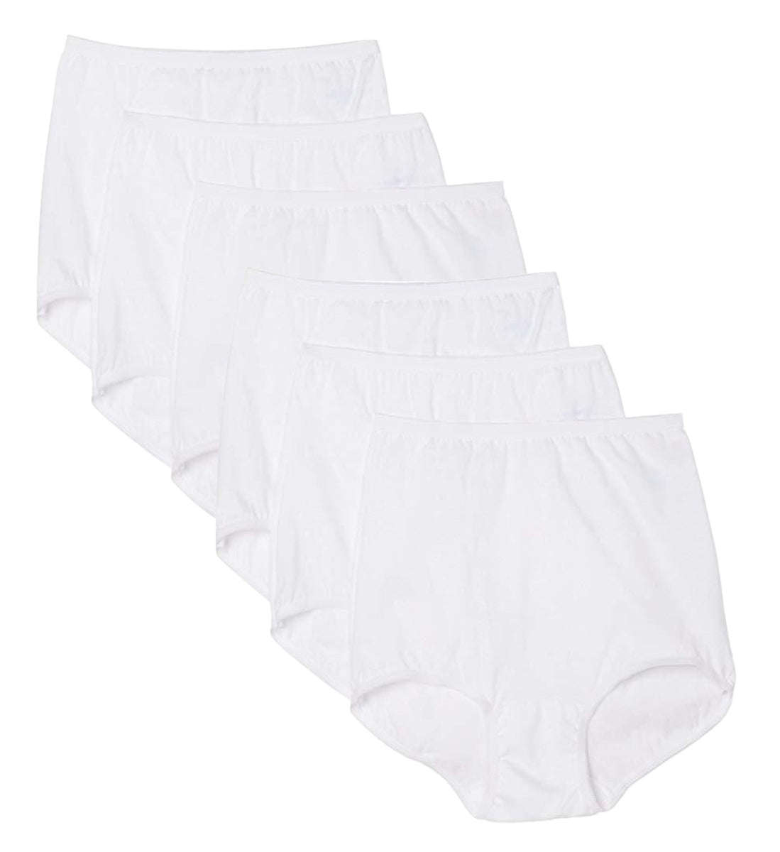 Vanity Fair Women's Lollipop Cuff Leg Brief Panties 6 Pack Star White –  Price is Rite 86