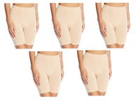 Vassarette Women's 5-Pack Invisibly Smooth Slip Short, Style 12385, Latte,  XXX-Large/10 